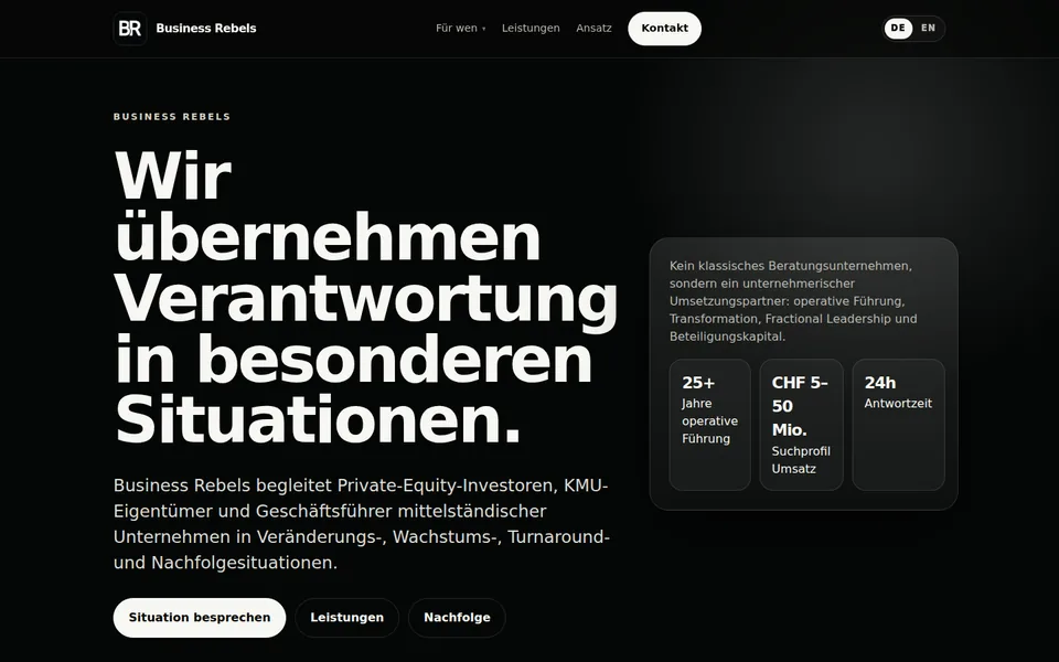 Business Rebels Website Vorschau Screenshot