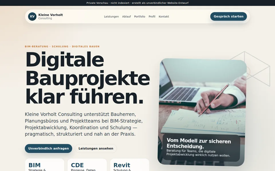 KV Consulting Website Vorschau Screenshot