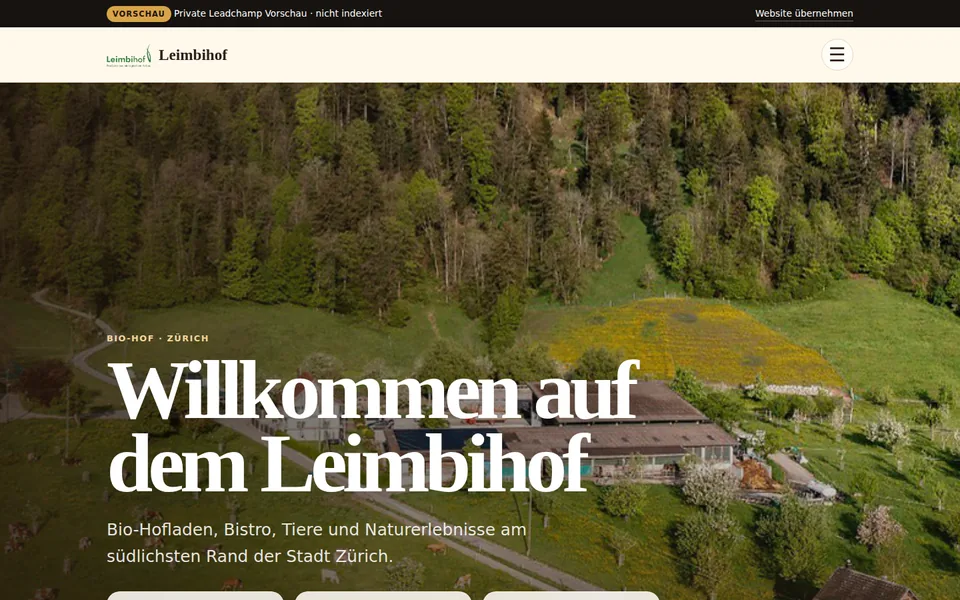 Leimbihof Website Vorschau Screenshot
